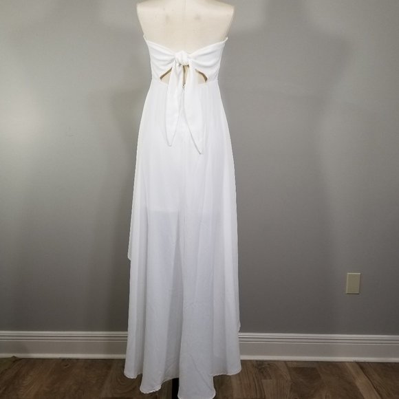 She + Sky Strapless High Low Dress White Size S Small Womans Prom Dance Party - Picture 9 of 15
